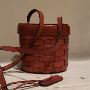 Etienne Aigner brown crossbody basket bag